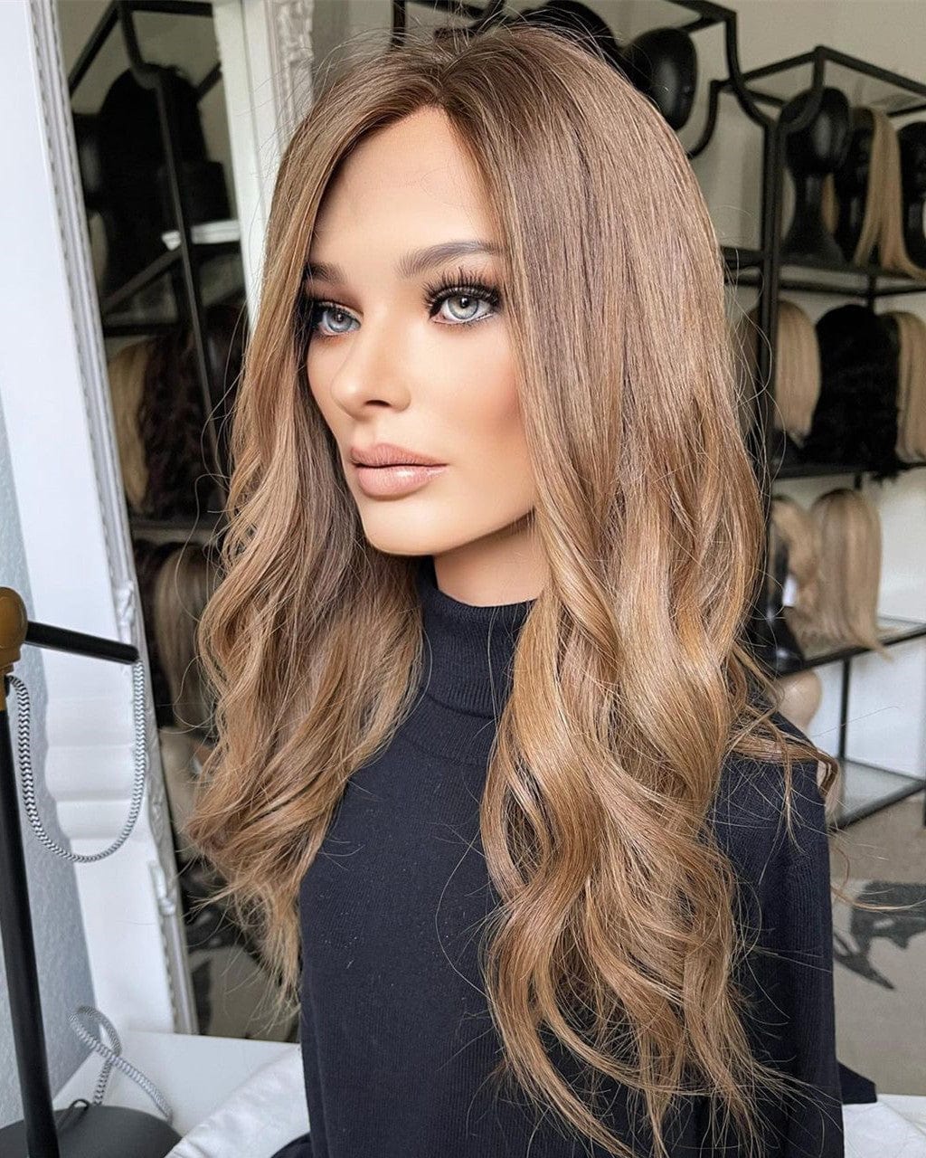 24 Inches / Type 6 2023 New Product European Human Hair Wig Highlight Color Invisible HD Full Lace Front Wigs With Pre Plucked Hairline