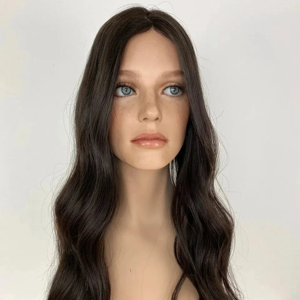 24 Inches / Wig 10 Salon 12A Quality Double Drawn Ash Brown Highlight Virgin Remy European Cuticle Aligned Hair Lace Front Wigs With Dark Root