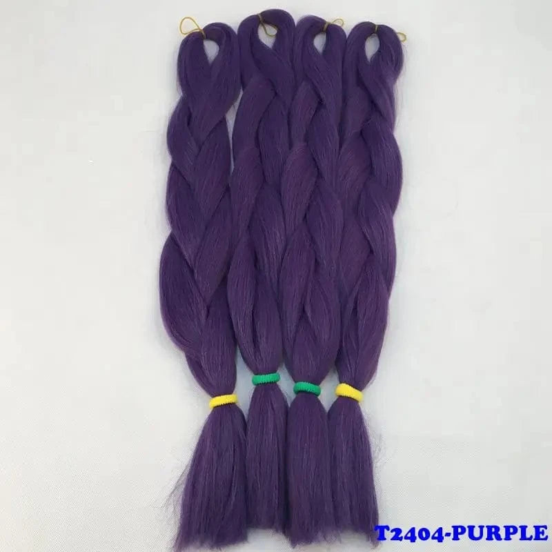24INCH FOLDED / T2404 24" 60cm Folded 80grams  Rainbow color(1001-T2356) Bubblegum Pink Blue jumbo braid 100 synthetic braiding hair