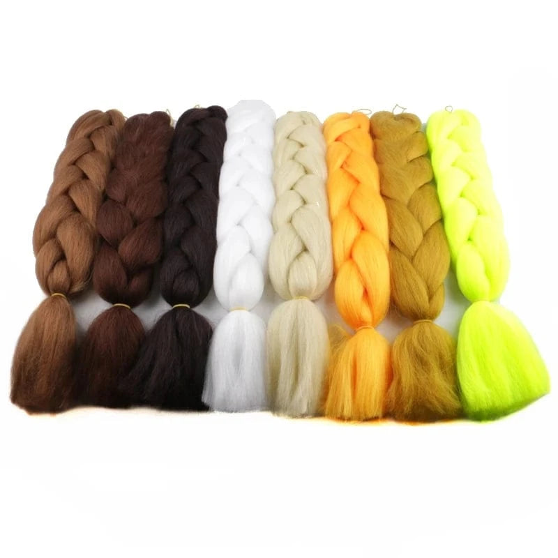 24inch solid color 100grams synthetic hair jumbo braiding hair different colors in stock