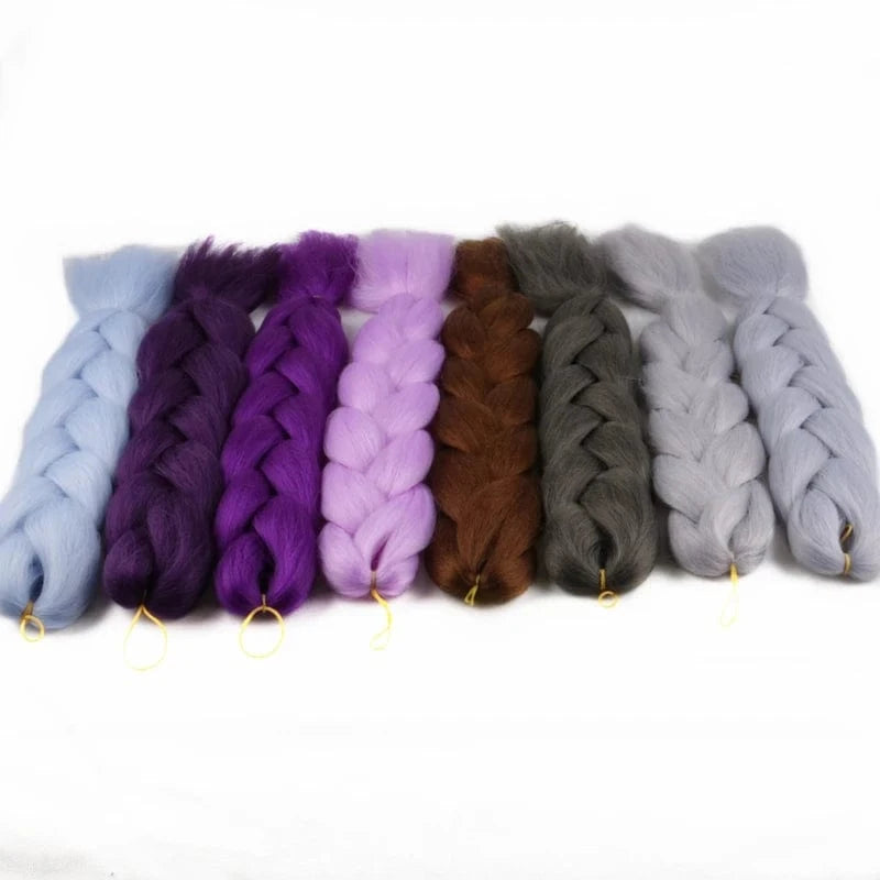 24inch solid color 100grams synthetic hair jumbo braiding hair different colors in stock