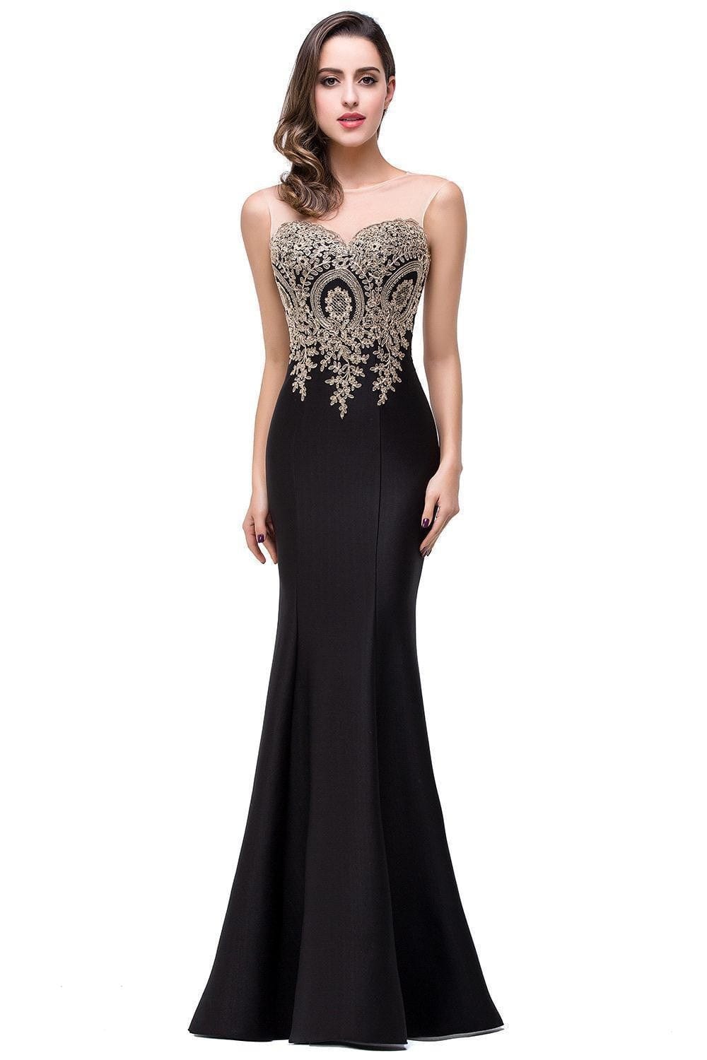 24W / black / Floor Length Banquet evening dress European and American sexy fishtail long backless long party dress drop shipping fulfill