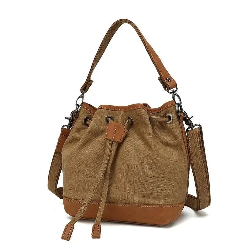 25*22*12cm / Khaki Drawstring Bucket Bag for Women  Crossbody Purse and Shoulder Bag Tote Handbags