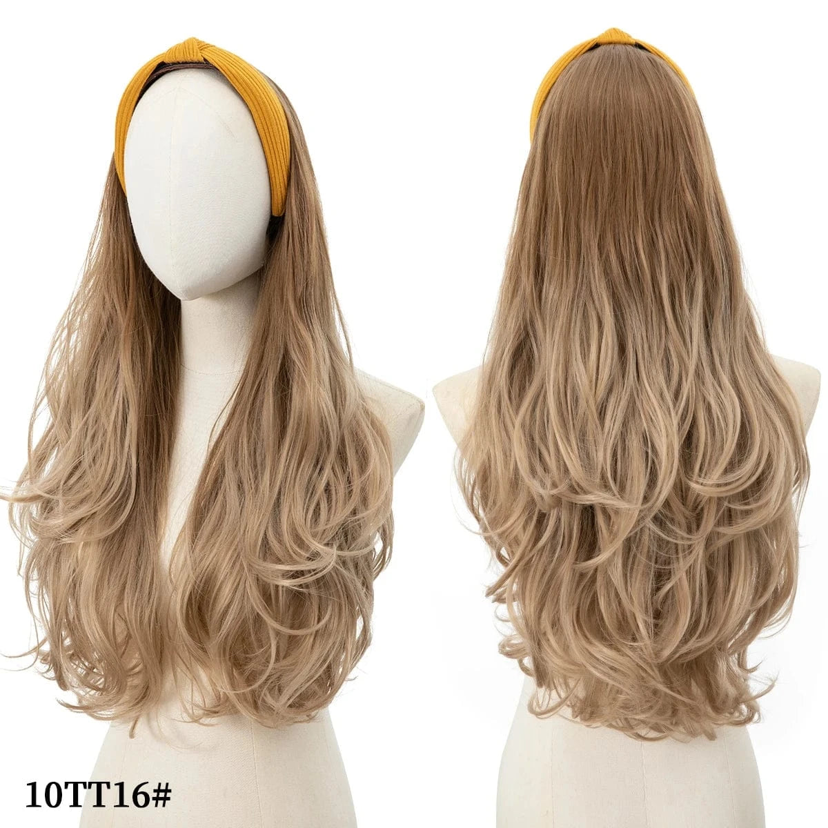 26 Inches / 10TT16 SARLA wholesale Synthetic Fiber Natural Curly Elastic Girl Hair Headband Bow Attached Colored Long Pixie Headband Wig