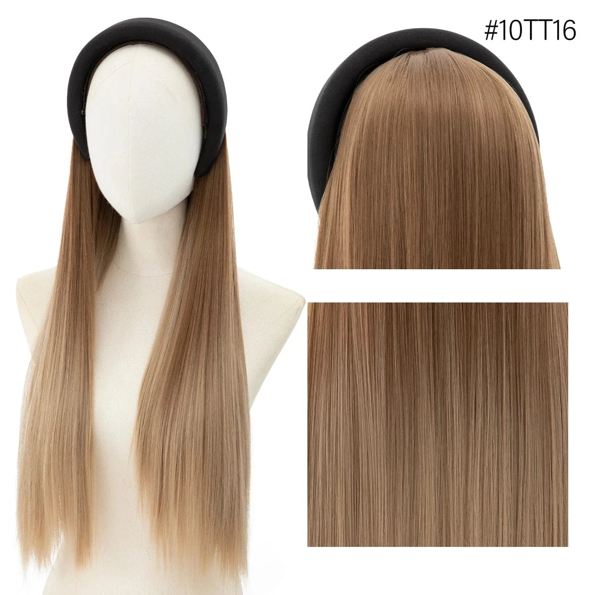 26 Inches / 10TT16 Wholesale 26"  Natural Headbands Wig Headband Hair Extension Wigs Long Ombre Kinky Straight Wig Synthetic For White Women