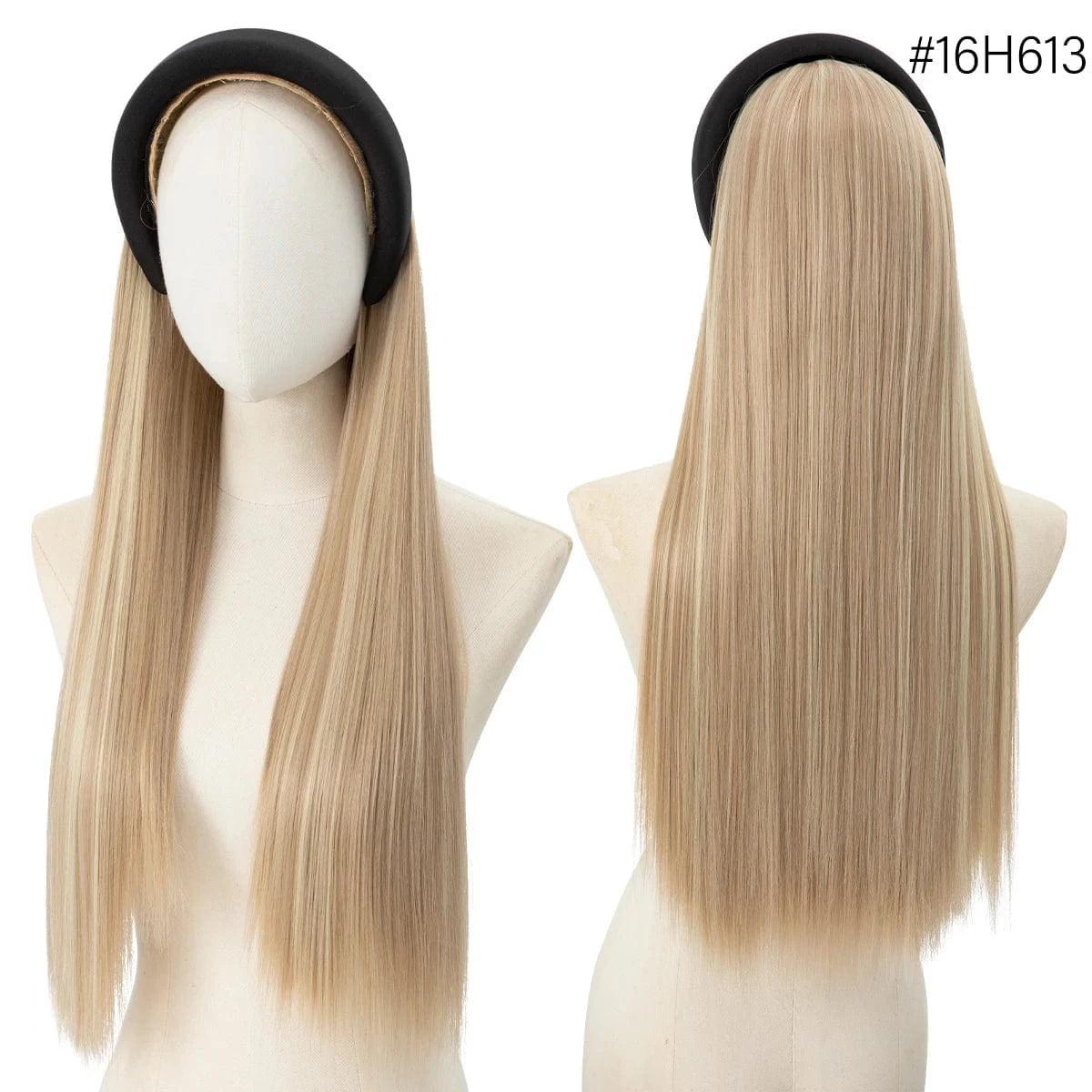 26 Inches / 16H613 Wholesale 26"  Natural Headbands Wig Headband Hair Extension Wigs Long Ombre Kinky Straight Wig Synthetic For White Women