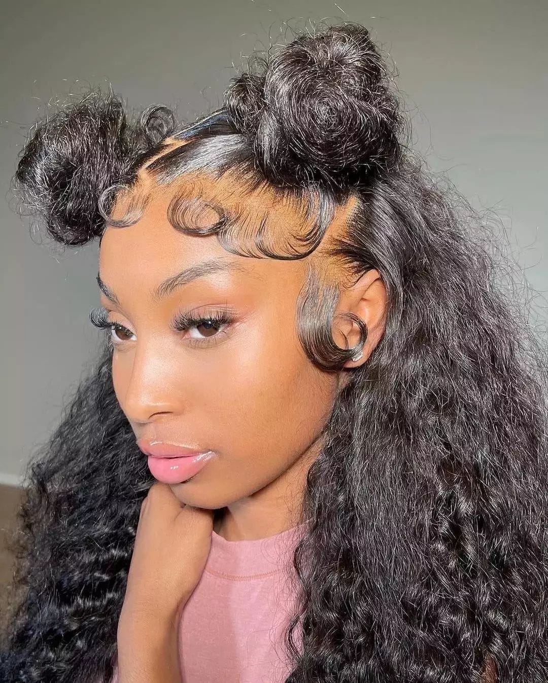 26 Inches / 180% Density 360 Lace Frontal Human Hair Wig Long Curly Hair Invisible Transparent Lace Pre Plucked Bleached Knot 150% Density Human Hair Wig