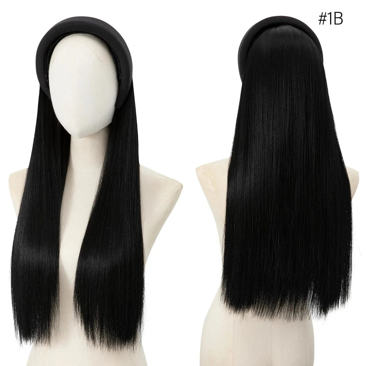 26 Inches / 1B Wholesale 26"  Natural Headbands Wig Headband Hair Extension Wigs Long Ombre Kinky Straight Wig Synthetic For White Women