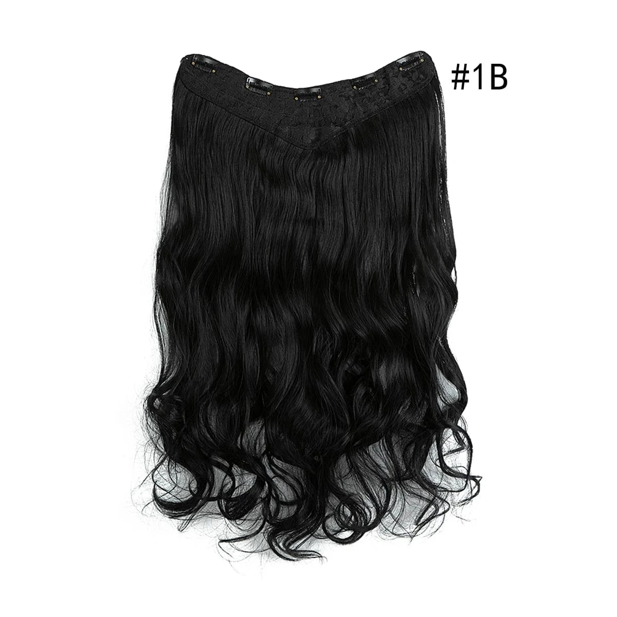 26 Inches / 1B Wholesale 26" One Piece Synthetic Curly Seamless Natural Blonde 5 Clips In Synthetic Hair Extensions Wigs For White Women