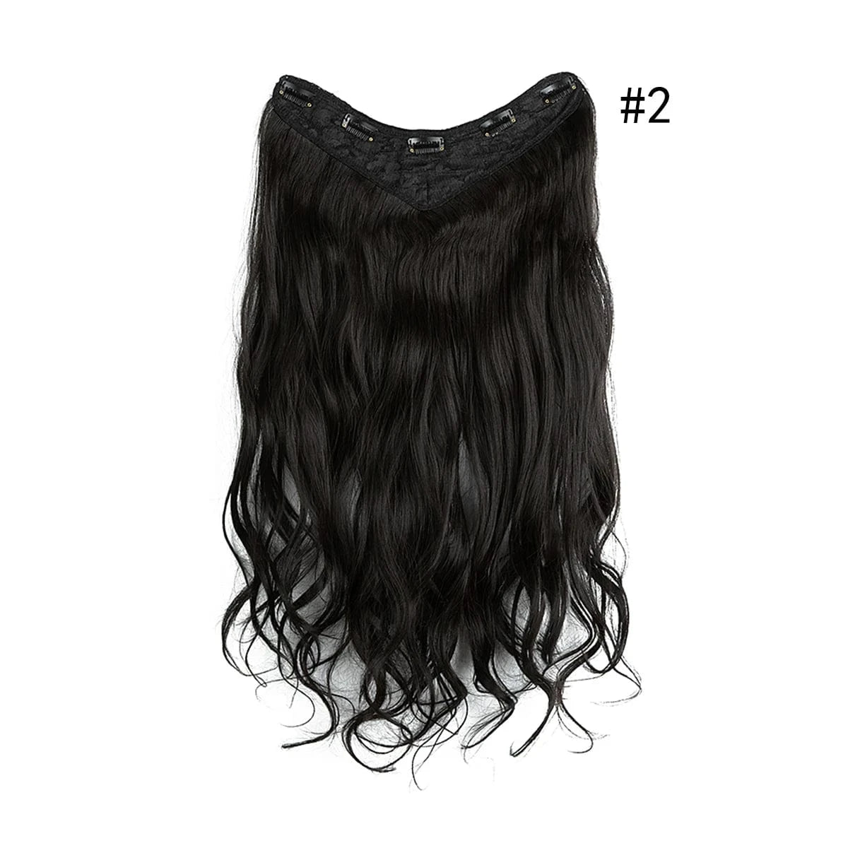26 Inches / 2# Wholesale 26" One Piece Synthetic Curly Seamless Natural Blonde 5 Clips In Synthetic Hair Extensions Wigs For White Women