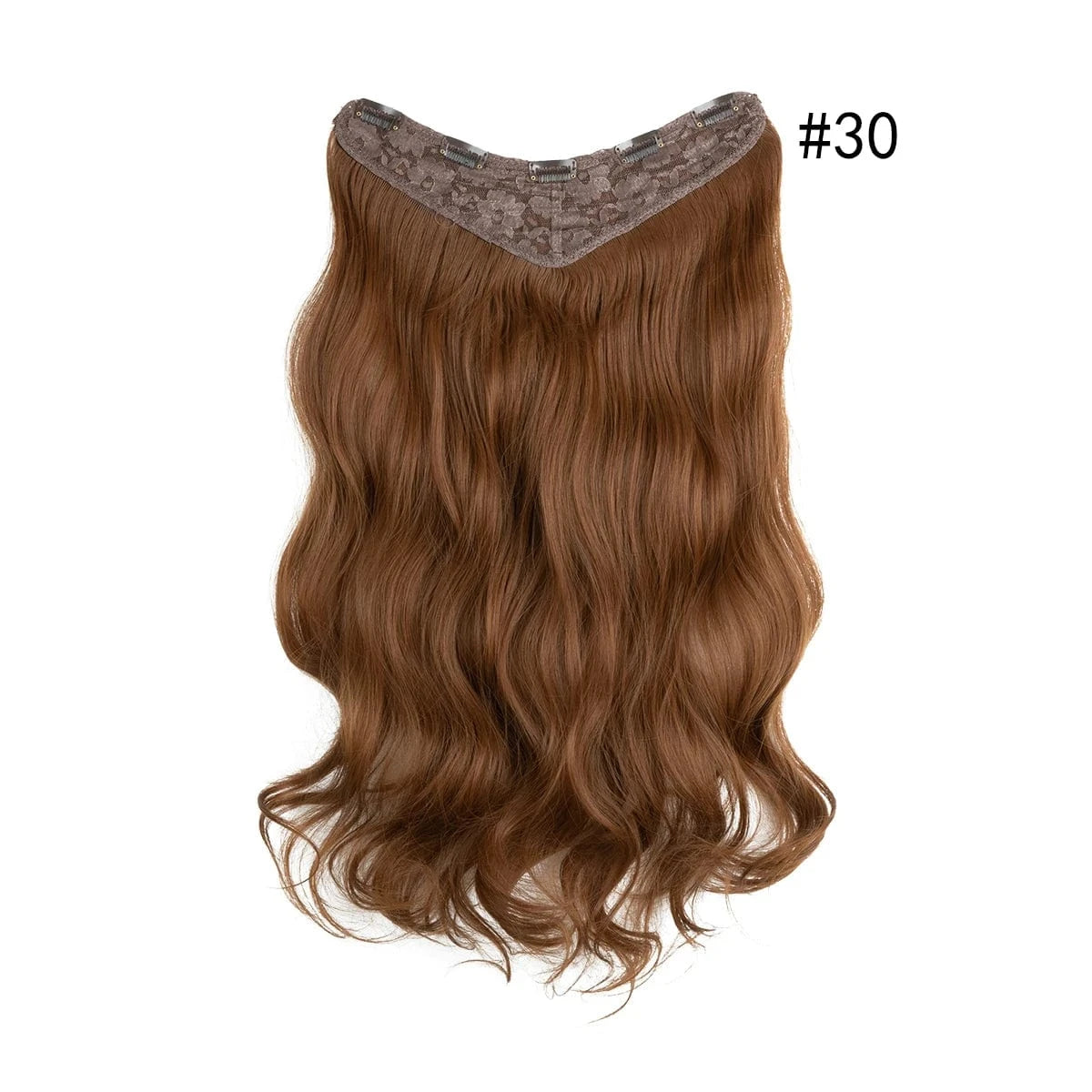 26 Inches / 30# Wholesale 26" One Piece Synthetic Curly Seamless Natural Blonde 5 Clips In Synthetic Hair Extensions Wigs For White Women