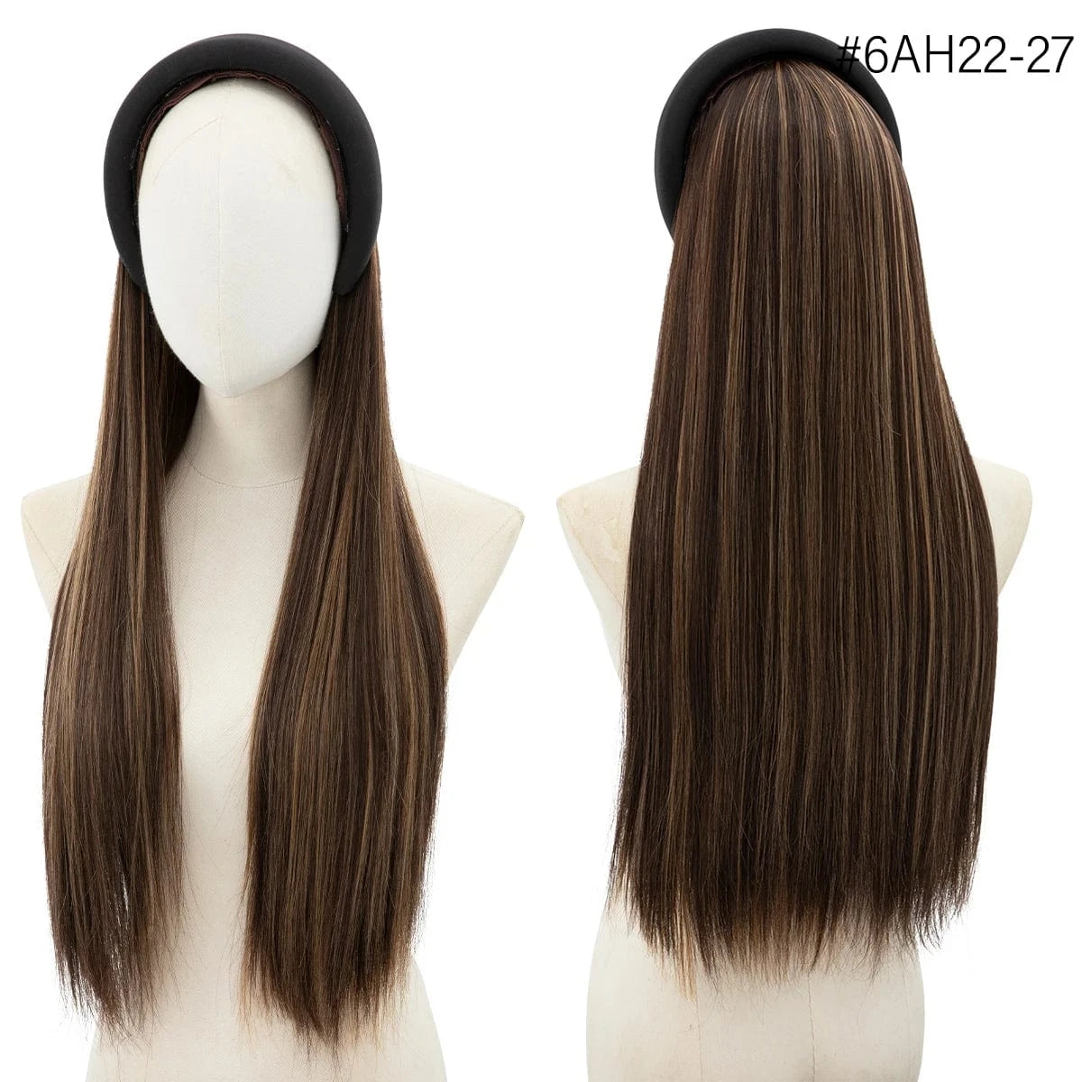 26 Inches / 6AH22/27 Wholesale 26"  Natural Headbands Wig Headband Hair Extension Wigs Long Ombre Kinky Straight Wig Synthetic For White Women