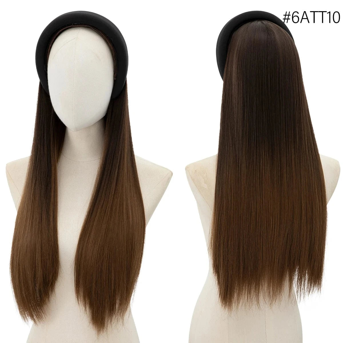 26 Inches / 6ATT10 Wholesale 26"  Natural Headbands Wig Headband Hair Extension Wigs Long Ombre Kinky Straight Wig Synthetic For White Women
