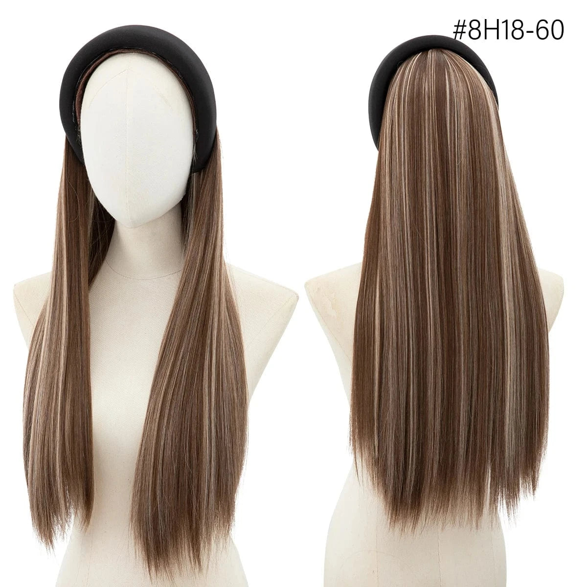 26 Inches / 8H18/60 Wholesale 26"  Natural Headbands Wig Headband Hair Extension Wigs Long Ombre Kinky Straight Wig Synthetic For White Women