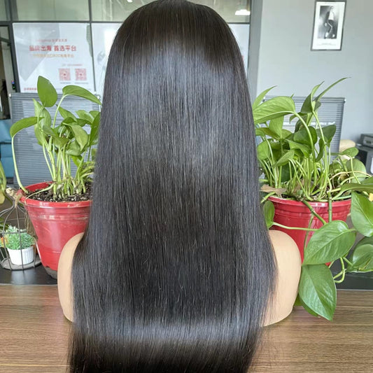26 Inches / black 2023 In-stock promotion sale same-day delivery 4"x4" lace wig 26inch natural color straight sell at low price