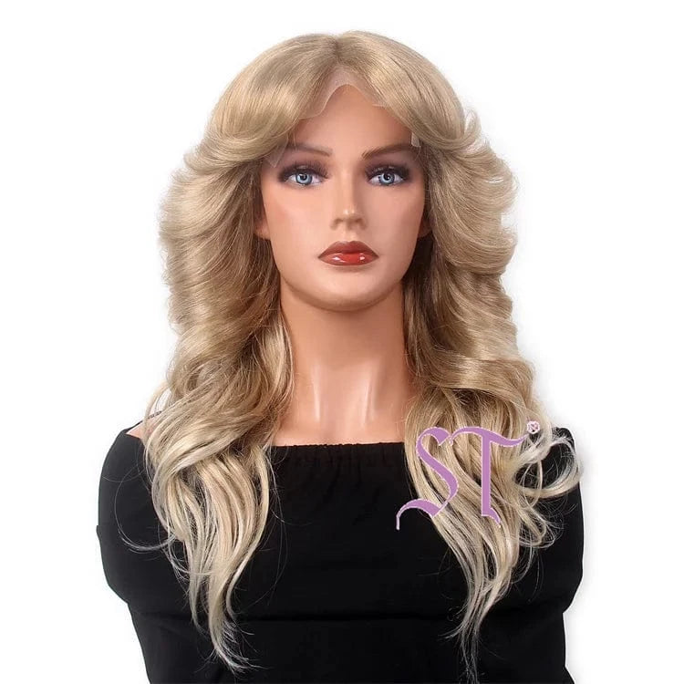 26 Inches / Brown Guangzhou Shenzhen Factory Wholesale Good Quality Thin HD Lace Frontal Synehthetic Wigs For Women