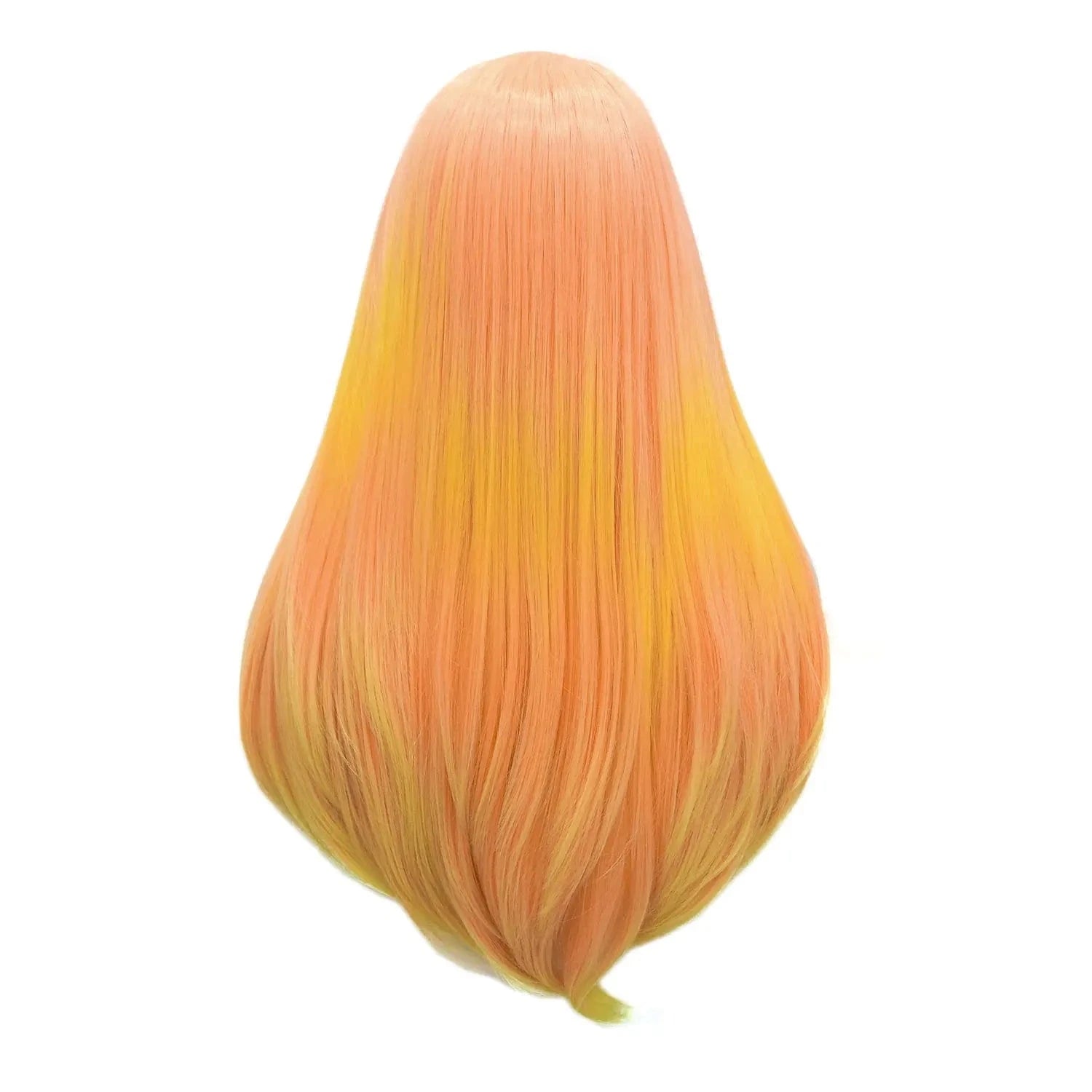 26 Inches / NH7-C199-GL Wholesale Heat Resistant  straight orange yellow  Futura Matte Fiber Cosplay Luxury Synthetic Lace Front Wig For Women Grag Wigs