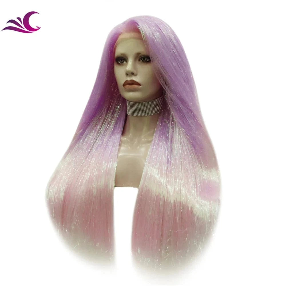 26 Inches / Pink Celebrity Futura High Temperature Cosplay Synthetic Bang Wig drag queen Hair lace front wigs