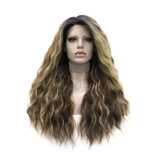 26 Inches / S-W88368-2005-GL Celebrity Wig Cosplay 13*3 Long Curl natural color Daily life Wearing matte  fiber Synthetic Lace front Wigs
