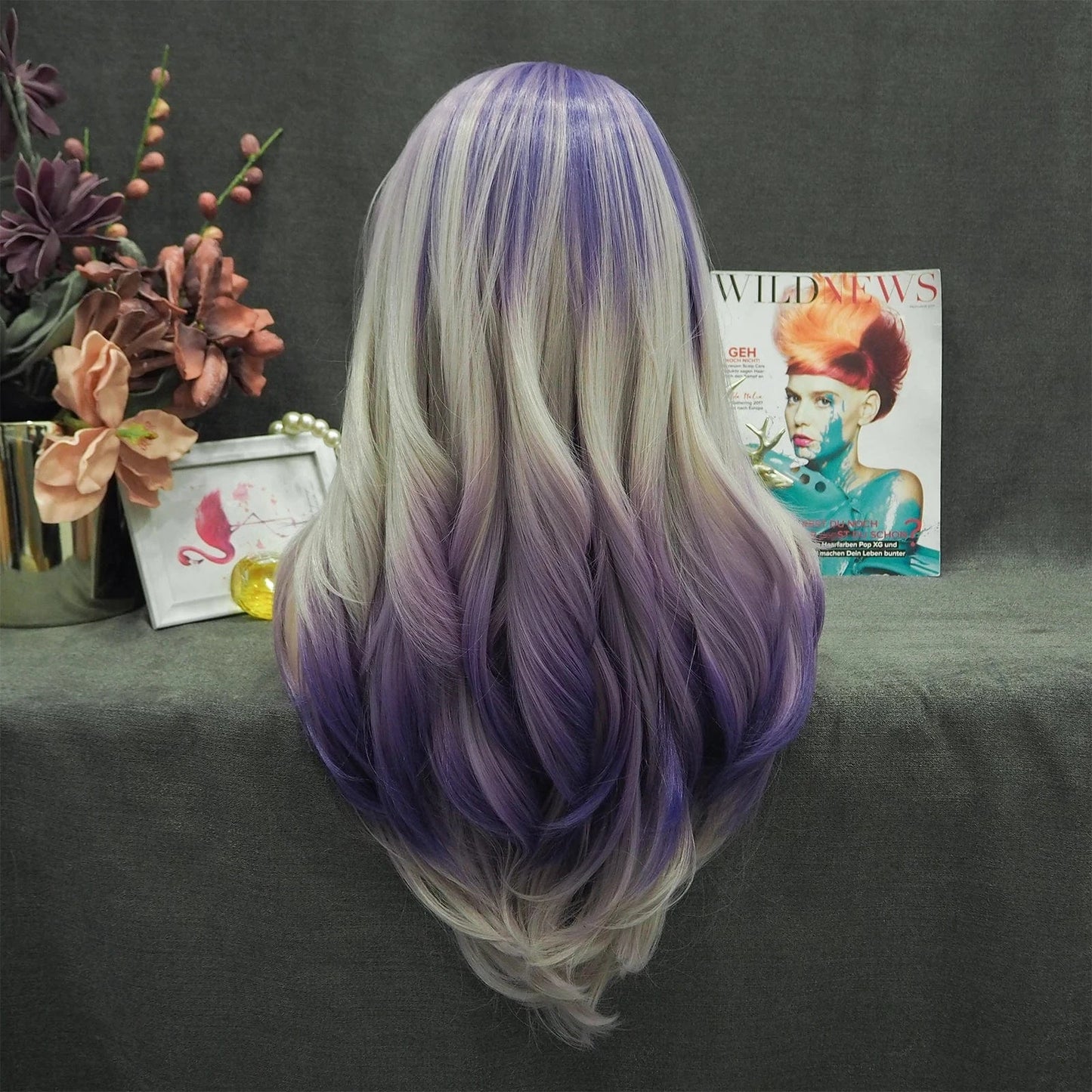 26 Inches / S24-2121-02-raise Celebrity 26 Inch Transparent Lace Front Synthetic Wigs natural  wave  light  color heat resistant  Lace Frontal Wigs