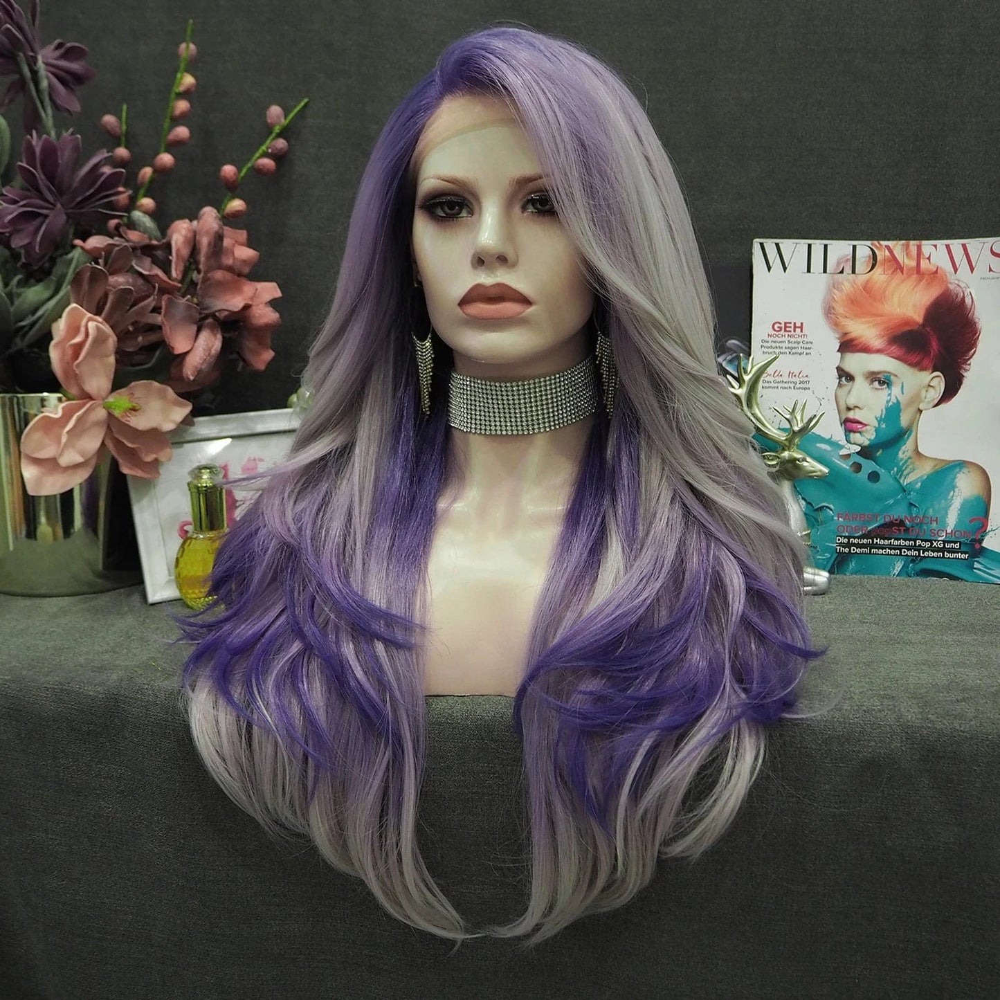 26 Inches / S24-2121-02-raise Celebrity 26 Inch Transparent Lace Front Synthetic Wigs natural  wave  light  color heat resistant  Lace Frontal Wigs