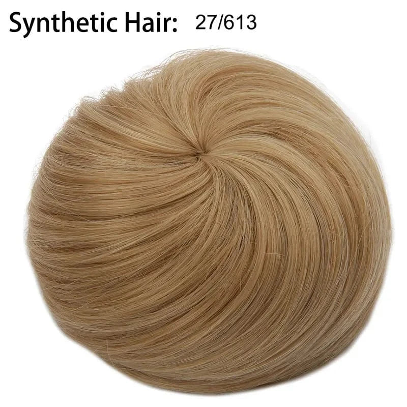 27/613 Wholesale Faux Fake Easy Drawstring Postisch Pour Synthetic Comb Clip on Hair Donut Buns Chignon for Hair Piece White Women