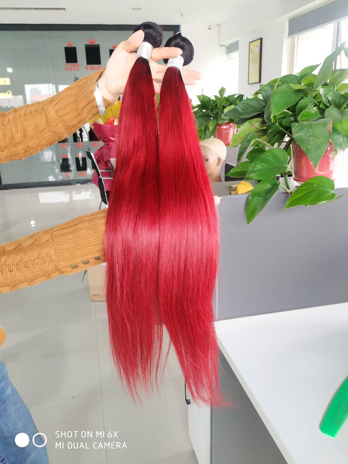 28 Inches / 10 A Red Color 12A Grade High Quality Double Drawn Raw Virgin Cuticle Aligned Human Hair Bundles,Human Hair Extension Vendors