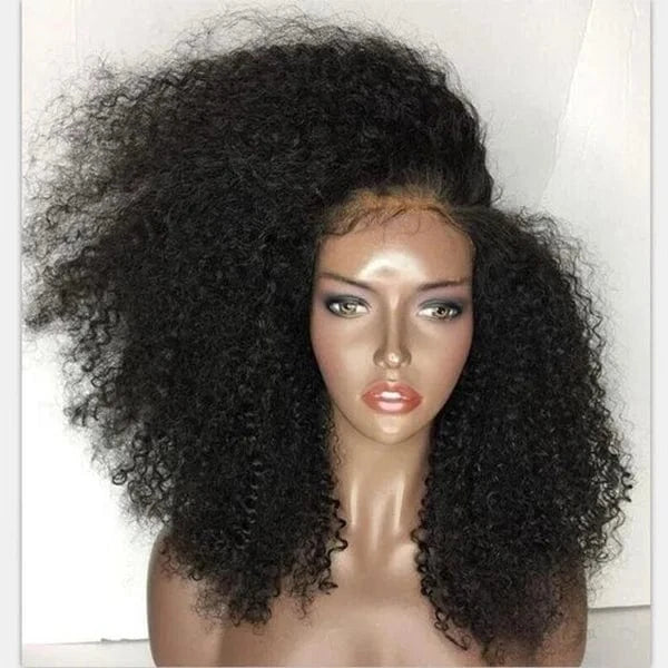 28 Inches / 13X4 lace front wig transparent lace wholesale afro kinky human hair wig tangle free natural glueless curly afro wigs for black women with baby hair