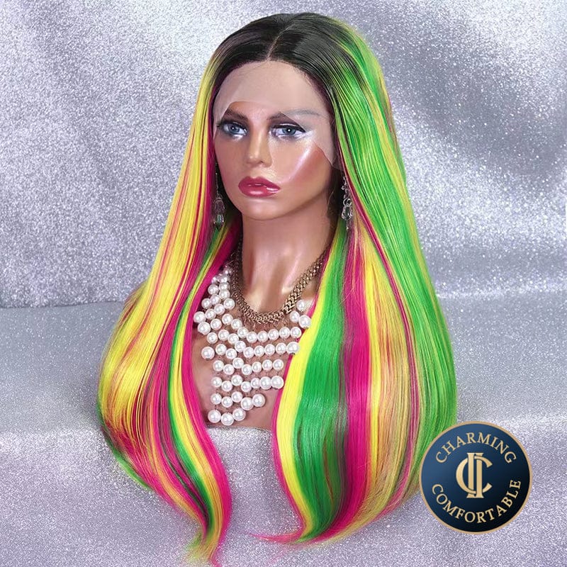 28 Inches / 24 body wave braided japanese futura fiber blonde ombre synthetic human hair mix full lace wig natural hairline vendor wholesale