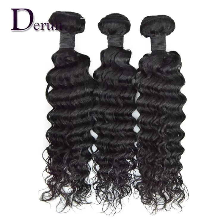 28 Inches / Black Plastic Packaging Grey 50 Inch Water Wave Balayage Peruvian Closures Wavy Hair Bundles