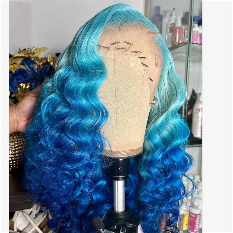 28 Inches / Color 4 Ombre Colored Loose Wave 13X4 Transparent HD Lace Front Human Hair Wigs 613 Blonde Colored Wigs For Women Pre Plucked Lace Wig