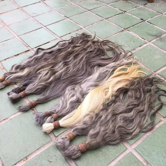 28 Inches / Gray Ombre Wavy Natural Vietnamese Human Hair