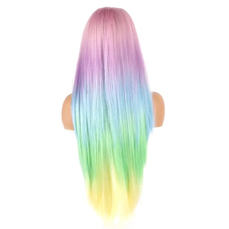 28 Inches / pinkshine new  arrive pink shine long straight lace front wigs  heat resistant fiber ombre color synthetic hair wigs lace front with baby