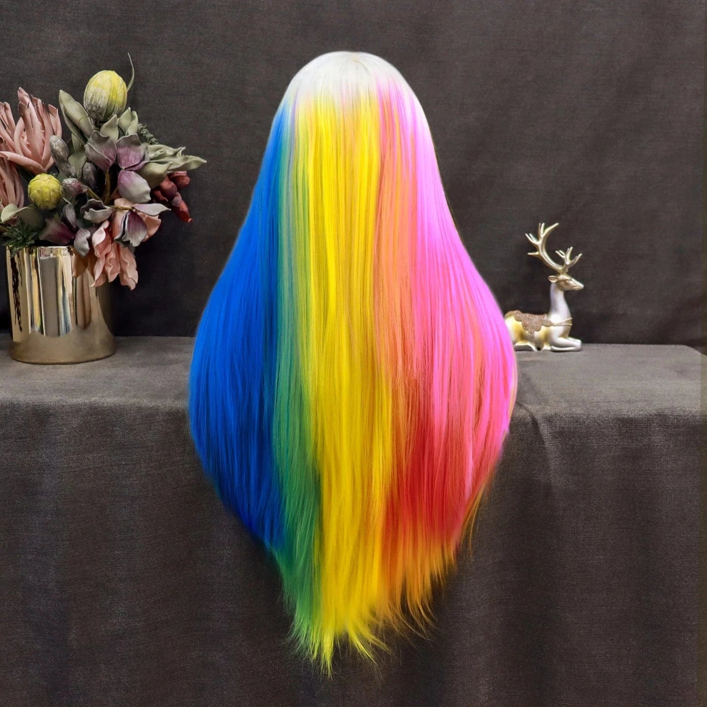 28 Inches / S32-2137-A-GL Celebrity Wig  New Designed ombre natural color Daily life Wearing futura Henlon fiber Synthetic Lace front Wigs