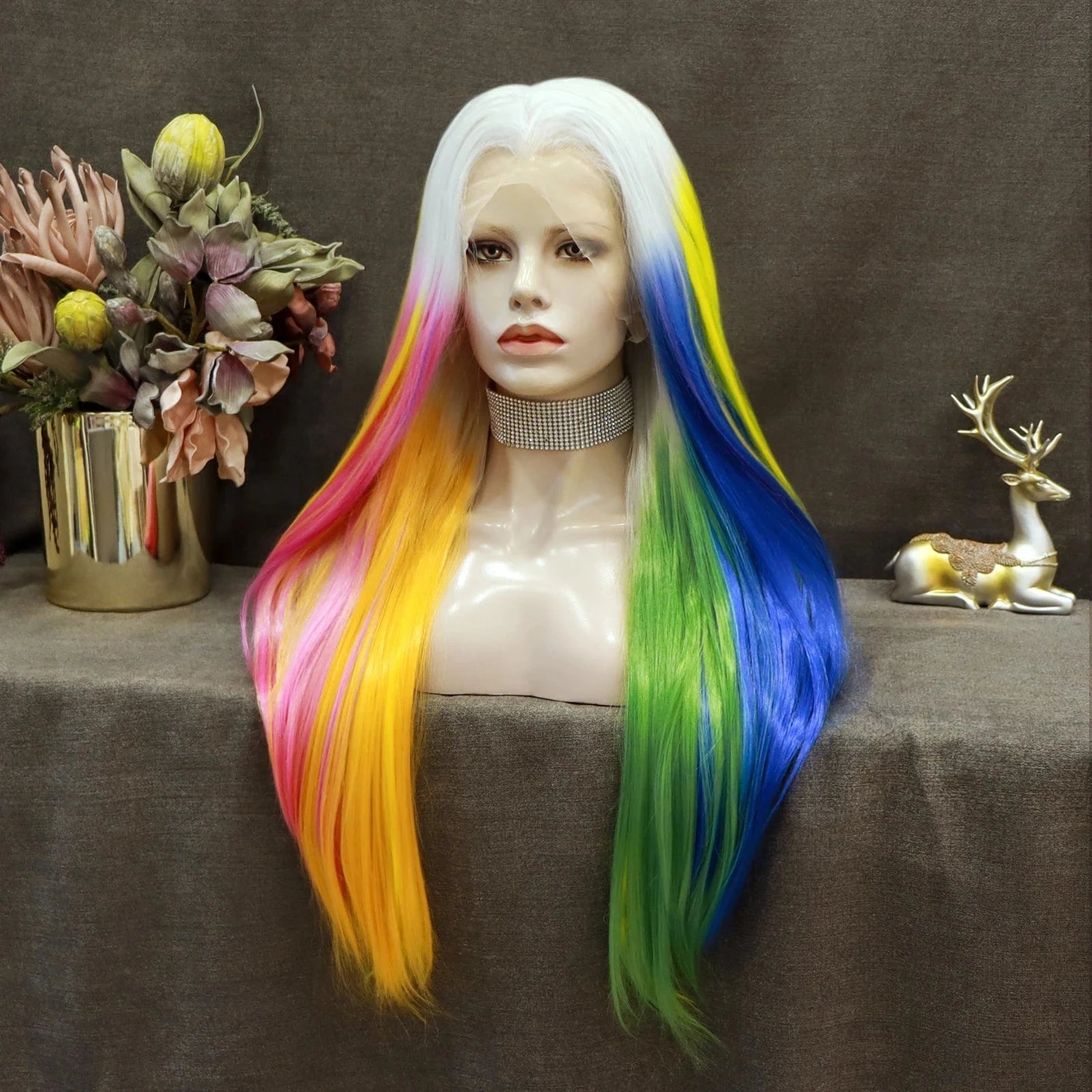 28 Inches / S32-2137-A-GL Celebrity Wig  New Designed ombre natural color Daily life Wearing futura Henlon fiber Synthetic Lace front Wigs