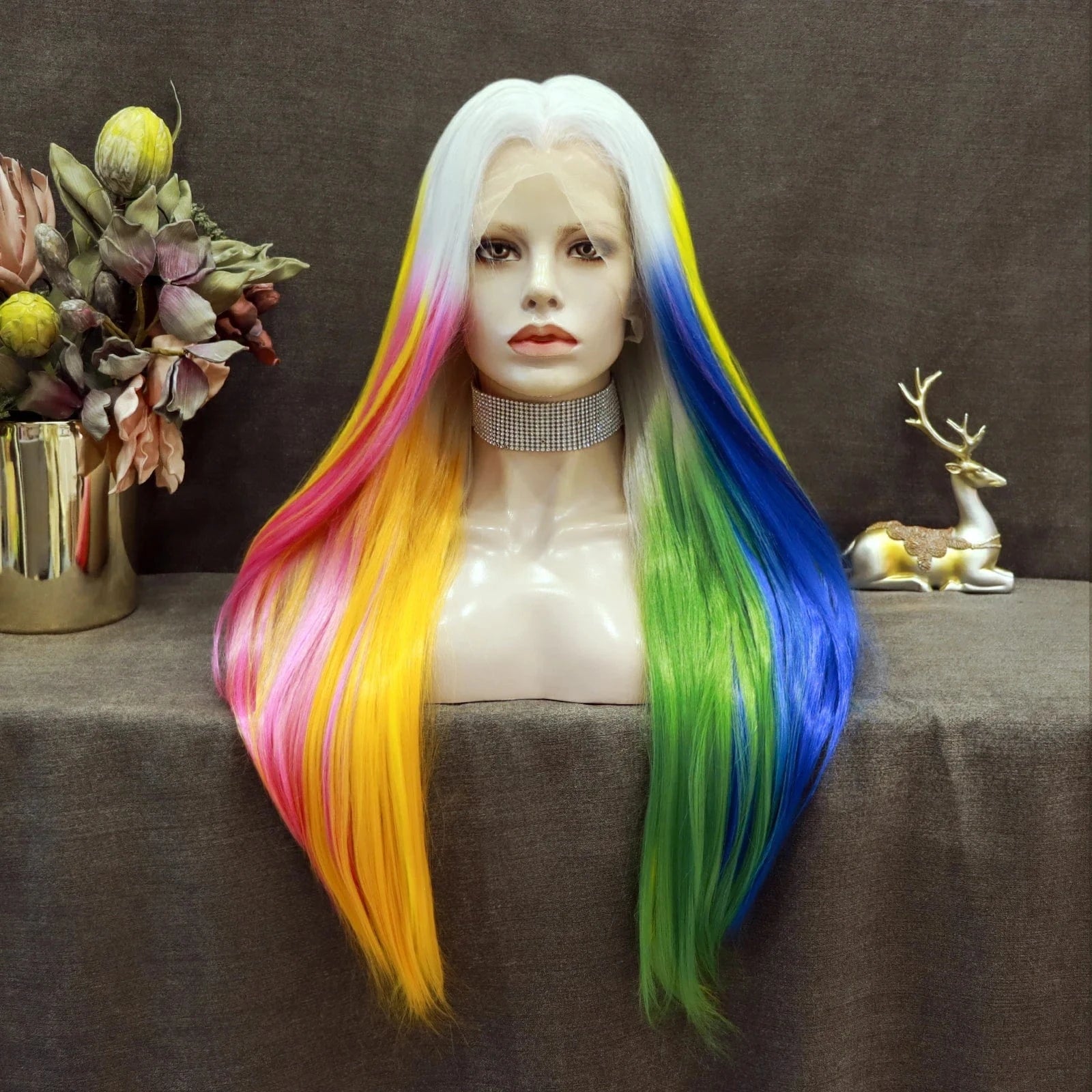 28 Inches / S32-2137-A-GL Celebrity Wig  New Designed ombre natural color Daily life Wearing futura Henlon fiber Synthetic Lace front Wigs