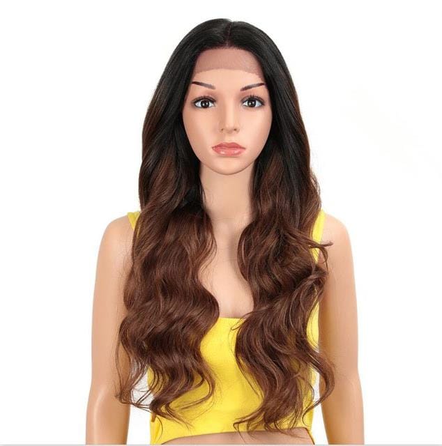 28 Inches / TT1B/30 13*4 lace body wave wig sleek wholesale high temperature blond ombre heat resistant body wave lace front wig Synthetic Hair Wigs
