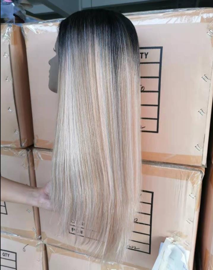 28 Inches / TTSO4/23C/REGD2/60C HD lace frontal straight wig sleek wholesale Manufacture heat resistant lace Middle Part frontal Synthetic Hair Wig for women