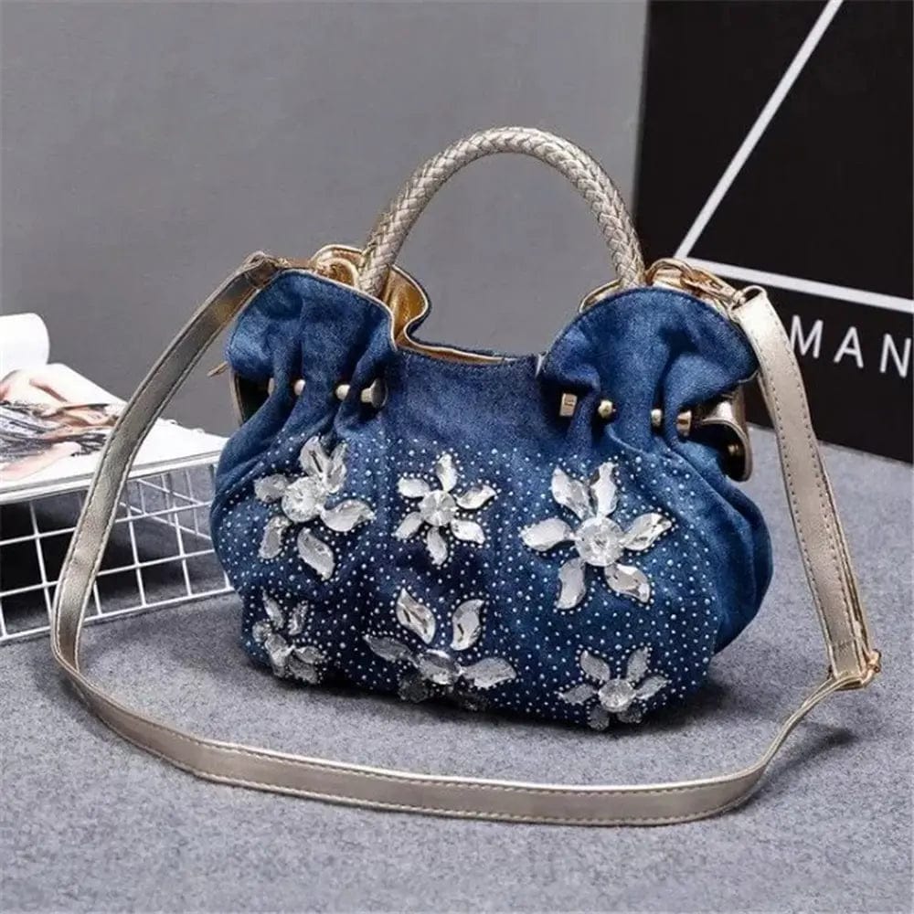 28X11X23CM / Blue 5 Ladies Women Messenger Crossbody Handbag Fashion Ladies Bag Dumpling Bag Diamond Denim Women Handbags Shoulder Bags