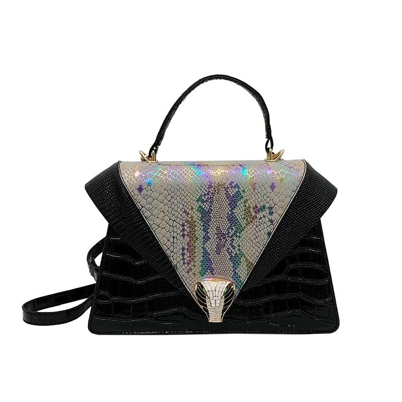28x19x10cm / 2 Wholesale Designer Shoulder Bag Snakeskin Crossbody Triangle Leather Handbags For Women