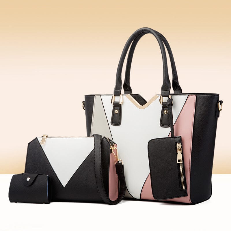 29*16*22cm / Black Custom Logo Large Capacity Crossbody Bags 4 Pcs/set New Designer Women Shoulder Bags Female Ladies Hand Bags Handbags Set