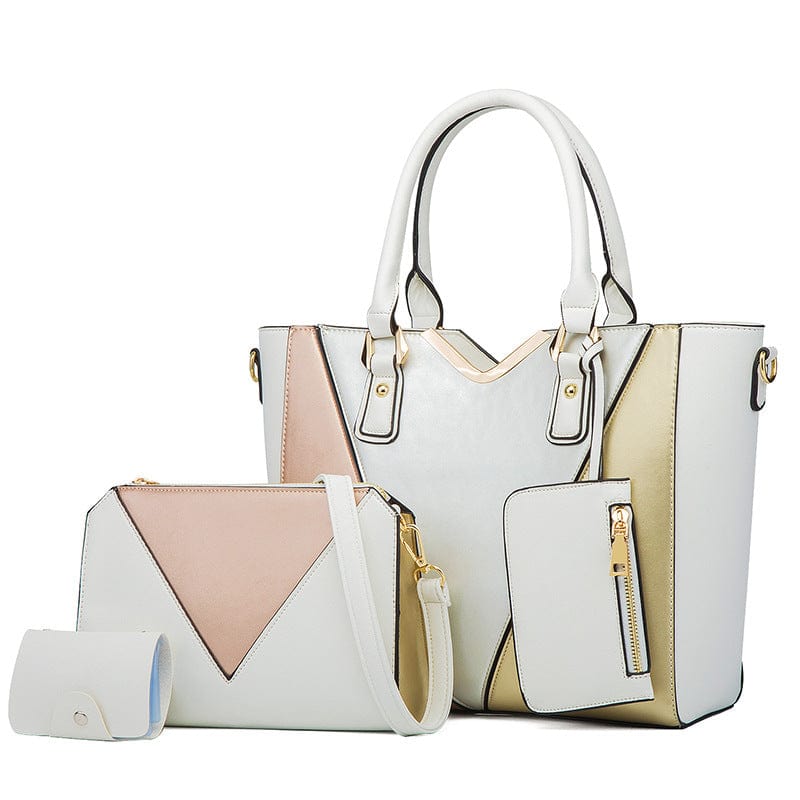 29*16*22cm / White Custom Logo Large Capacity Crossbody Bags 4 Pcs/set New Designer Women Shoulder Bags Female Ladies Hand Bags Handbags Set