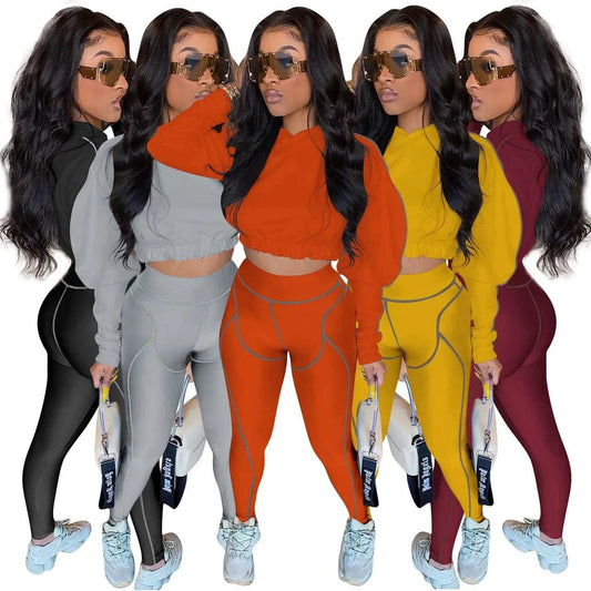 2piece Women Gym Joggers Trendy Tracksuits Long Sleeve Two Piece Active Wear Popular Suit Fall Jogging Sweatsuit
