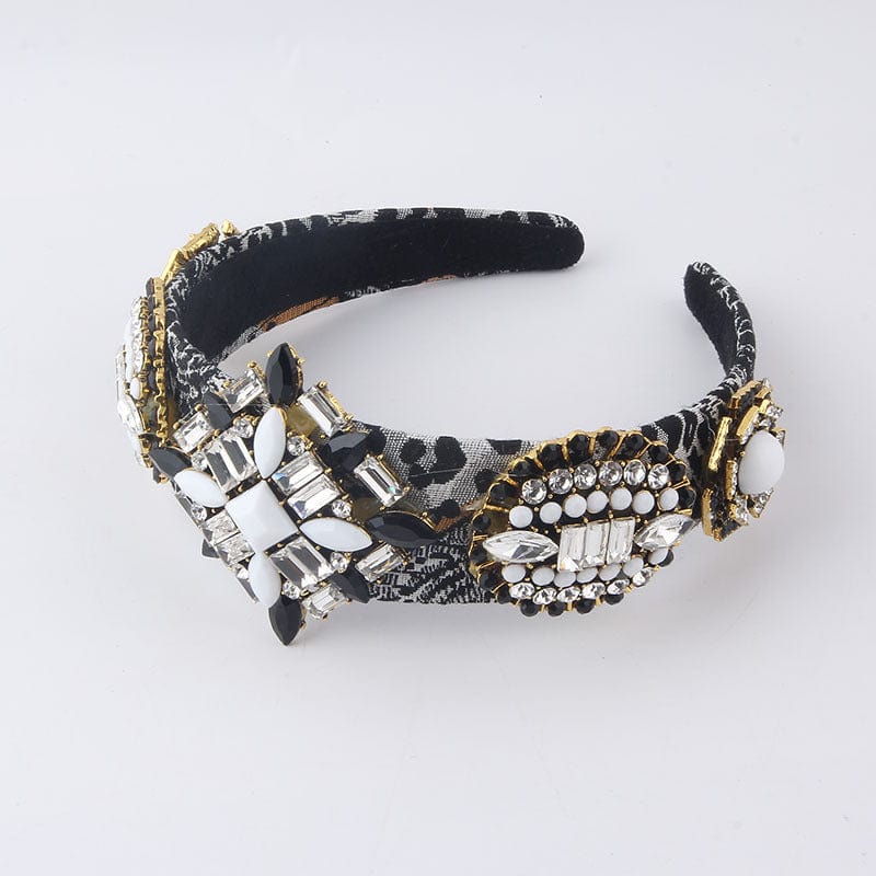 3-headband Kaimei Baroque jewelry diamond luxury headband vintage white crystal large diamond women bracelet set accessories for women