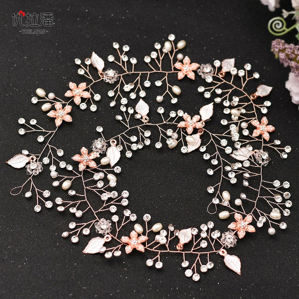 3 S4232F Bridal Hair Accessories Elegant Braided Extra Long Hairband Headwear tiara crown for girls