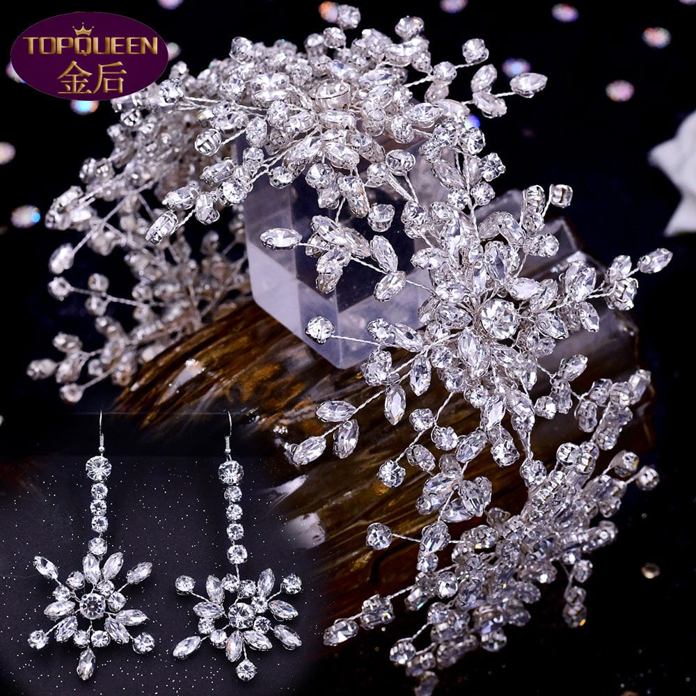 3 S5047F   Bridal Crown Tiara Wedding Dress Handmade Silver Shining Diamonds Catwalk Jewelry bridal accessories hair