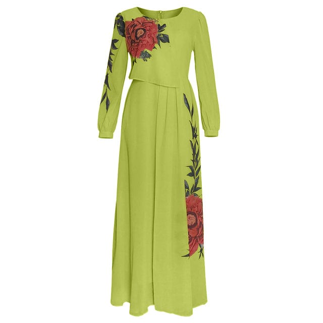 3 XL / 2 2022 Summer Dresses For Women African Print Chiffon Abaya Ankara Dashiki Maxi Dress Long Sleeve Elegant Ladies Clothes Boubou