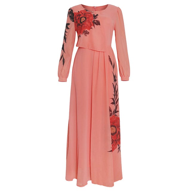 3 XL / 3 2022 Summer Dresses For Women African Print Chiffon Abaya Ankara Dashiki Maxi Dress Long Sleeve Elegant Ladies Clothes Boubou