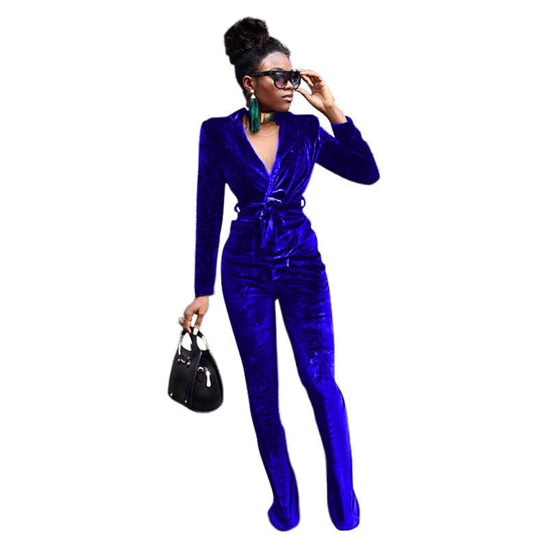 3 XL / 3 business suit 2023 new arrivals velvet v neck long sleeve shirt and flared pants two piece sweat suits