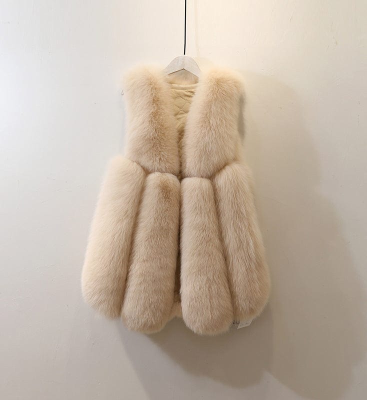 3 XL / apricot factory sale ladies fashion winter warm thicken jacket 4XL size faux fox fur with hood hot sale vet wholesale fur jacket